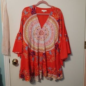 Umgee top. Flowy and nice princess cut with ruffle